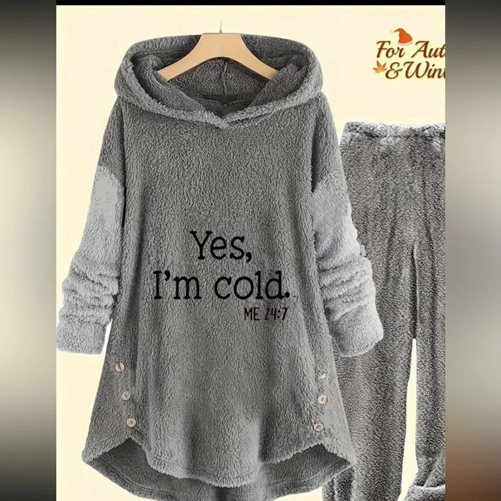 Cozy Gray Hooded - Yes, I'm Cold